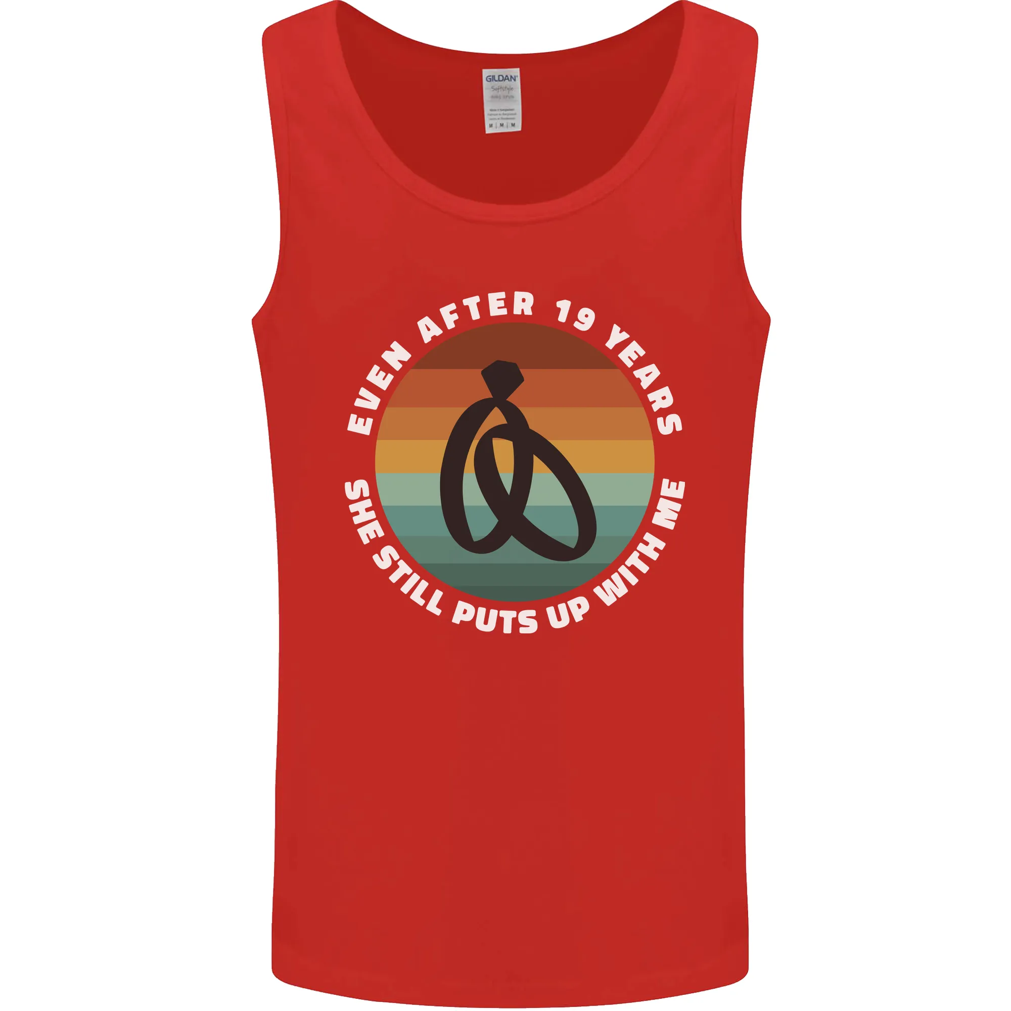19 Year Wedding Anniversary 19th Marriage Mens Vest Tank Top