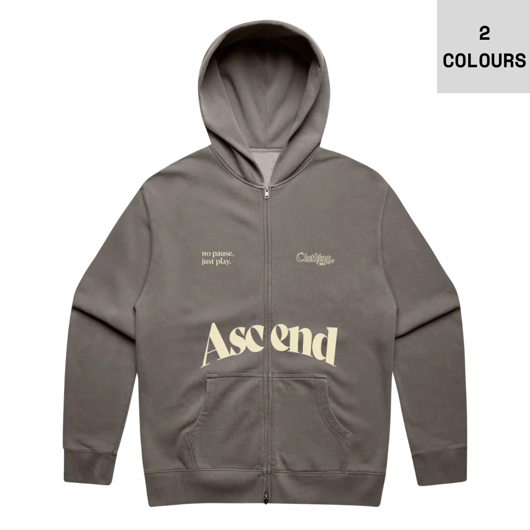304 Mens Ascend Faded Zip Hoodie Cream