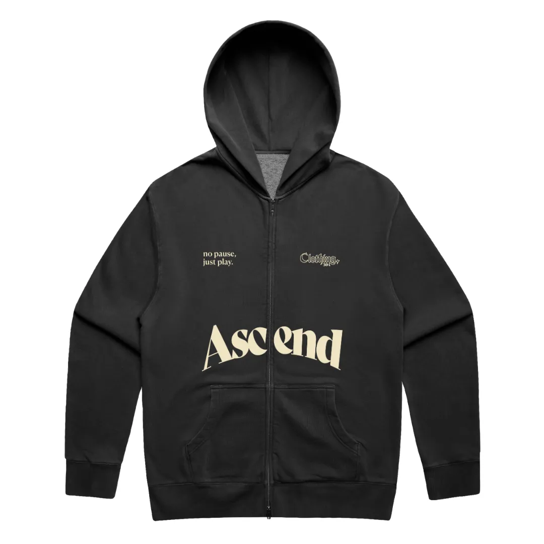 304 Mens Ascend Faded Zip Hoodie Cream