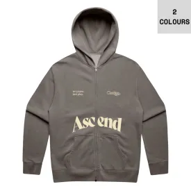 304 Mens Ascend Faded Zip Hoodie Cream