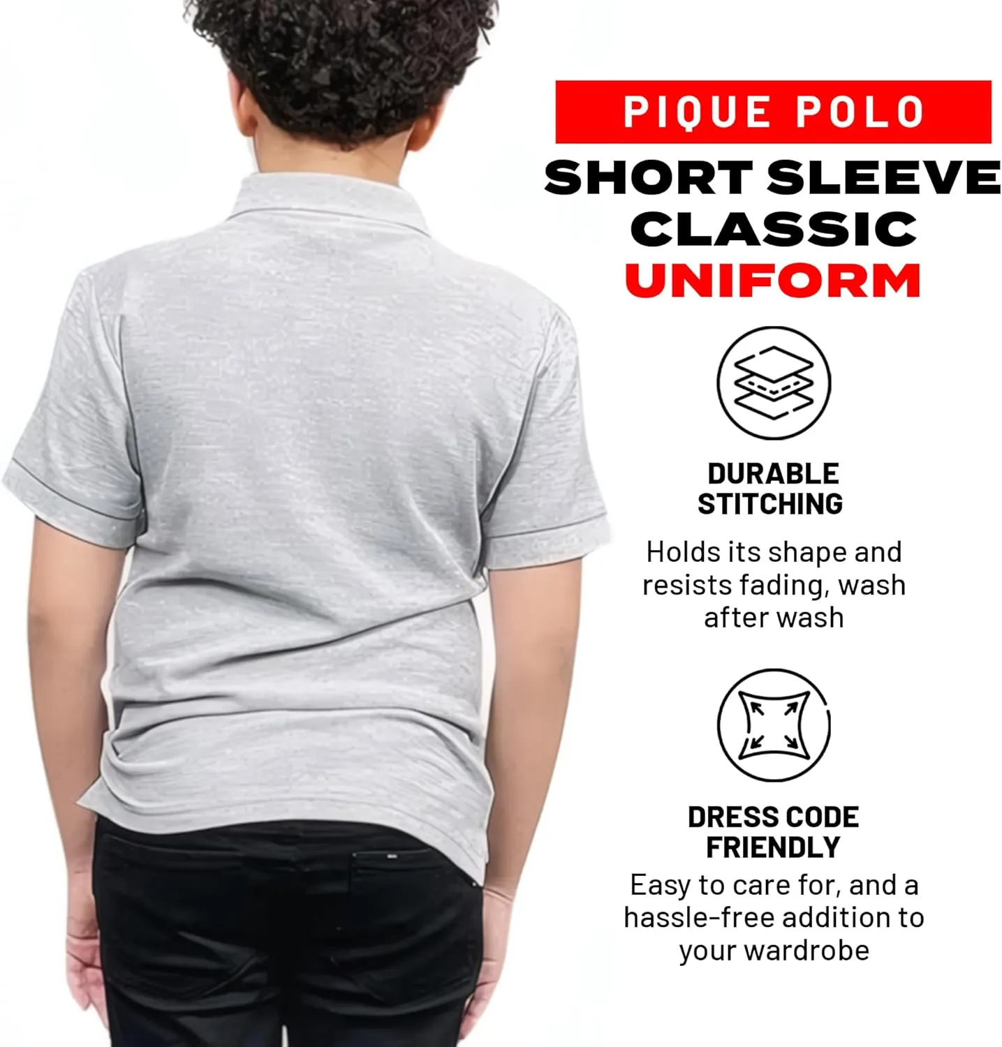 Access Unisex Short Sleeve School Uniform Pique Kids Polo Shirts, Made from 100% Cotton, Durable Polo Shirts for Boys & Girls