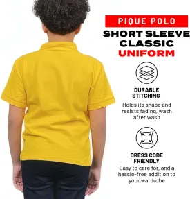 Access Unisex Short Sleeve School Uniform Pique Kids Polo Shirts, Made from 100% Cotton, Durable Polo Shirts for Boys & Girls