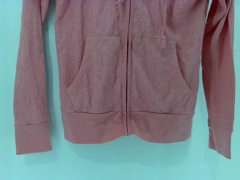 Active Basic Women's Pink Zipper Hoodie Jacket Medium