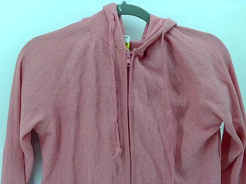 Active Basic Women's Pink Zipper Hoodie Jacket Medium