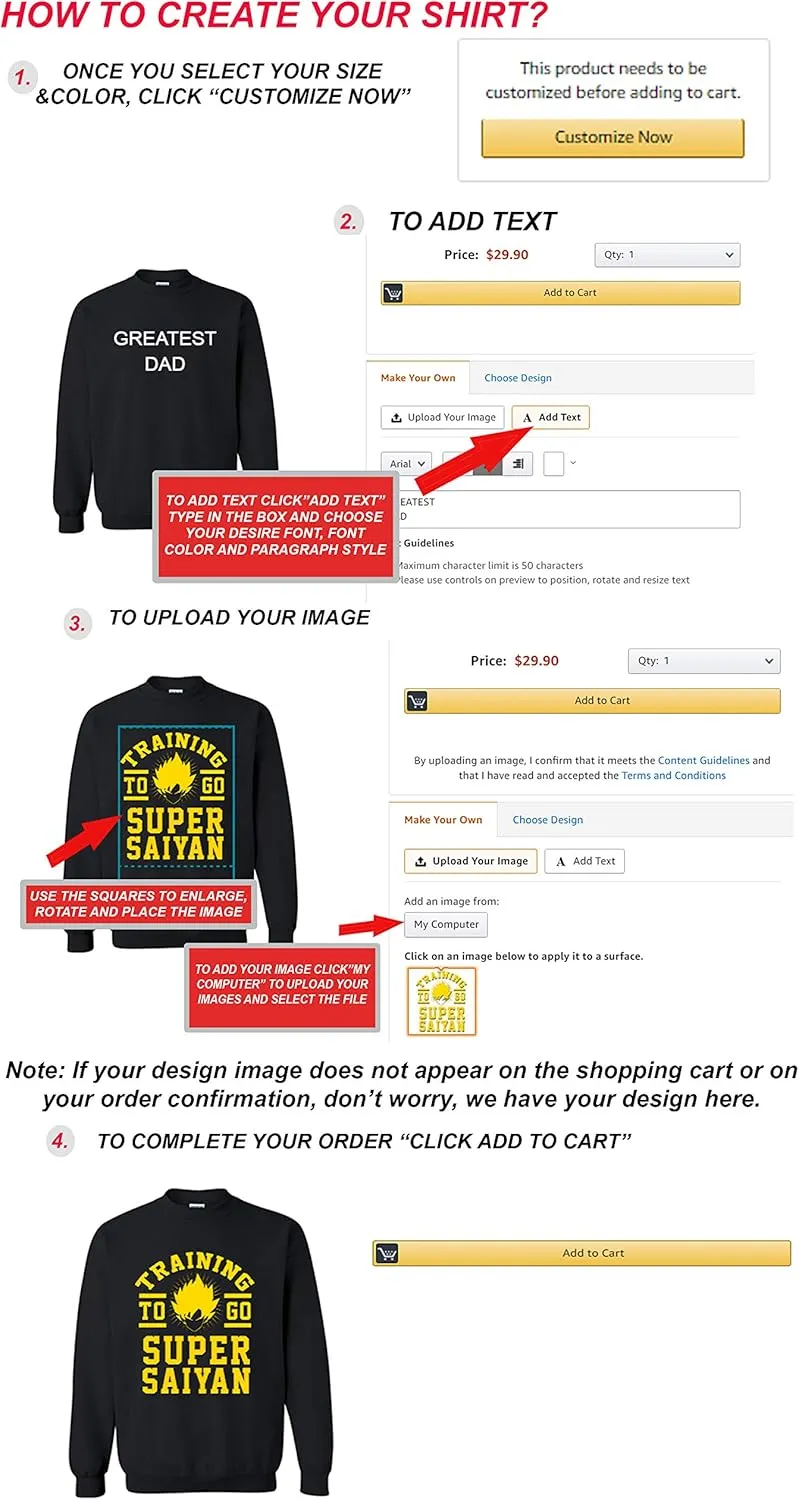 Add Your Own Text Design Custom Personalized Crewneck Sweatshirt