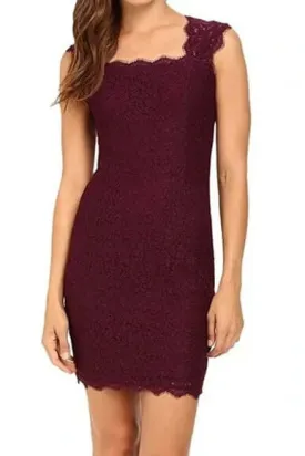 Adrianna Papell Square Neck Sleeveless Cutout Back Zipper Back Floral Lace Dress