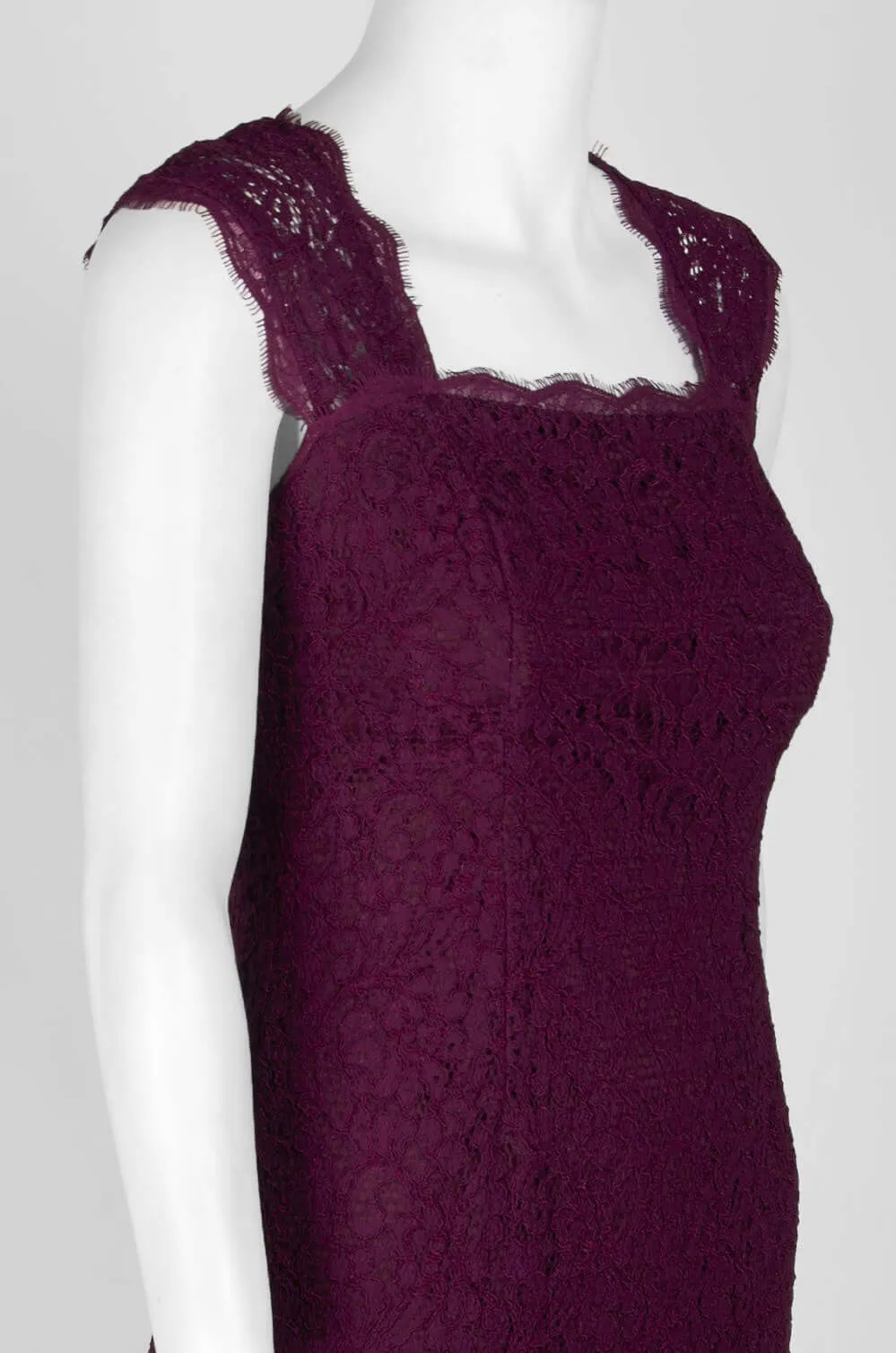 Adrianna Papell Square Neck Sleeveless Cutout Back Zipper Back Floral Lace Dress