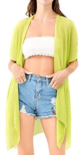 Belle Dame Women’s Sheer Chiffon Draped Kimono Loose Cardigan