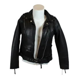 BOL Women's Leather Biker Jacket with Adjustable Belt