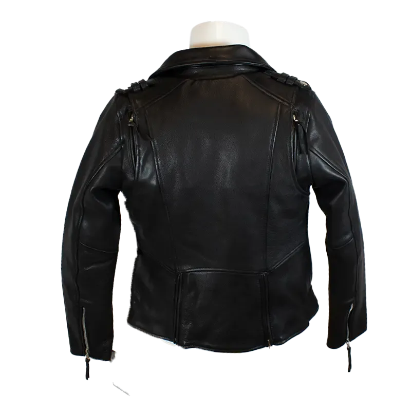 BOL Women's Leather Biker Jacket with Adjustable Belt