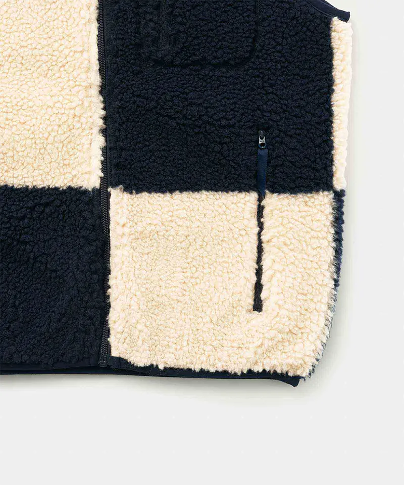 Checkered Sherpa Vest