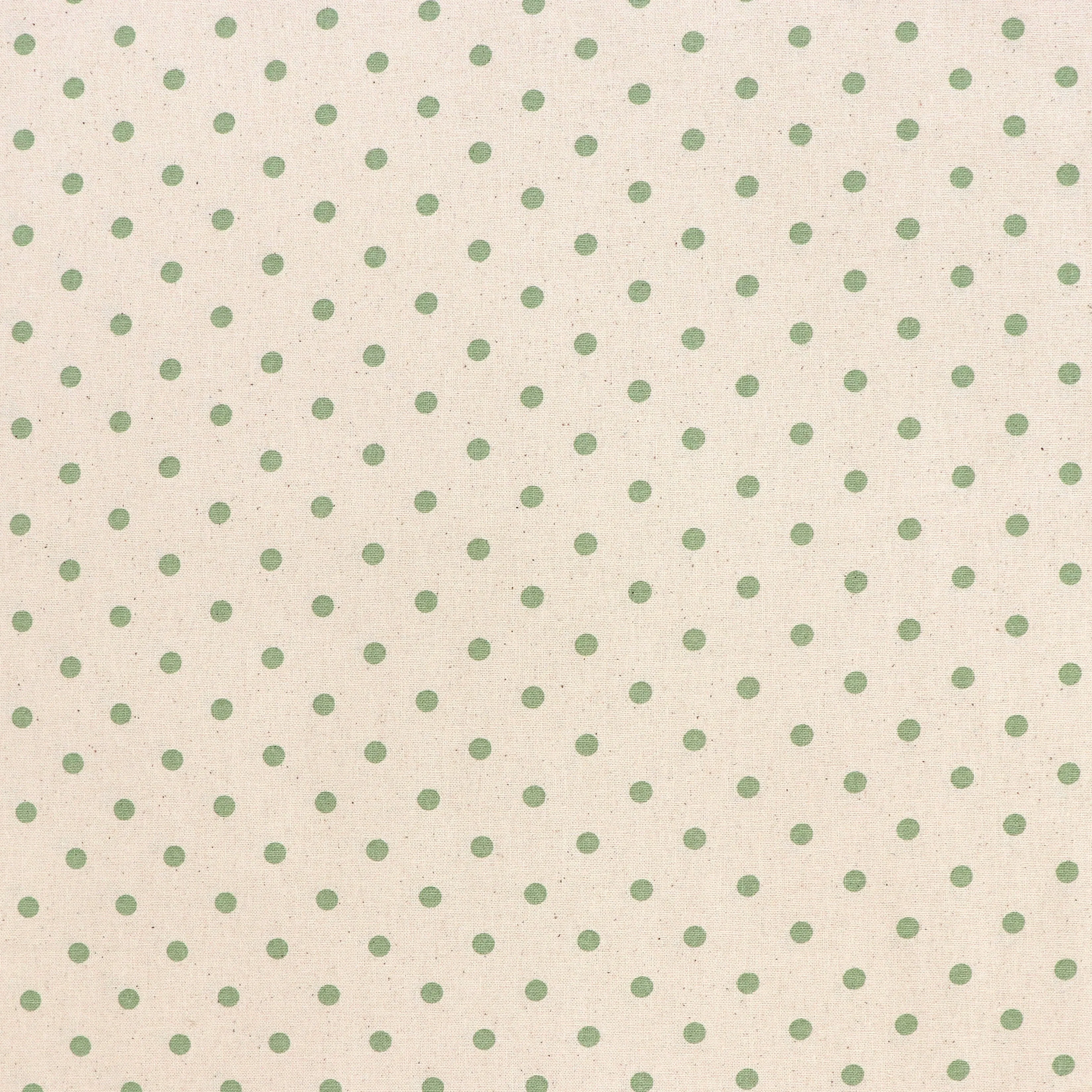 Cotton Shirting - Green Polka Dot