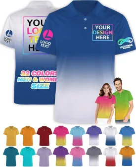 Custom Polo Shirt Personalized Men Women Polo Shirts Short Sleeve Design Your Own Text Logo Photo Name Front Back Print