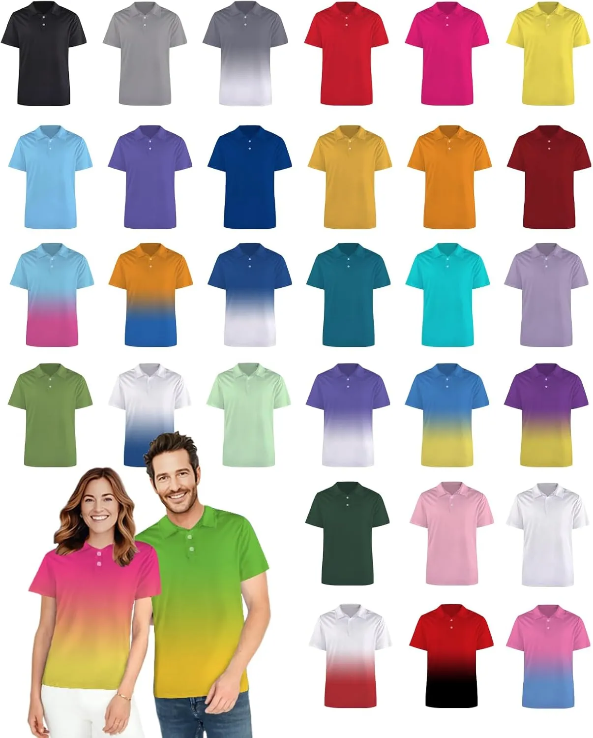 Custom Polo Shirt Personalized Men Women Polo Shirts Short Sleeve Design Your Own Text Logo Photo Name Front Back Print
