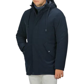 Dark Blue Nylon Technical Padded Jacket