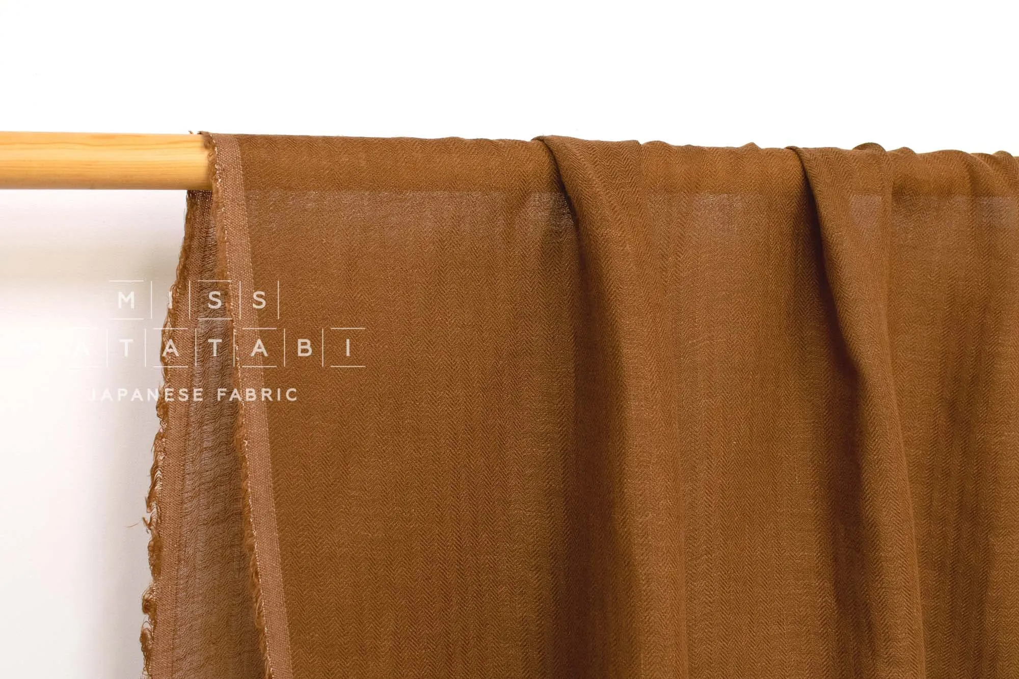 DEADSTOCK Washed Herringbone Linen Voile - B