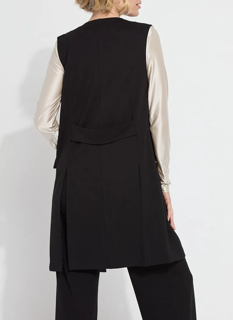 Denver Ponte Sleeveless Coat | Black