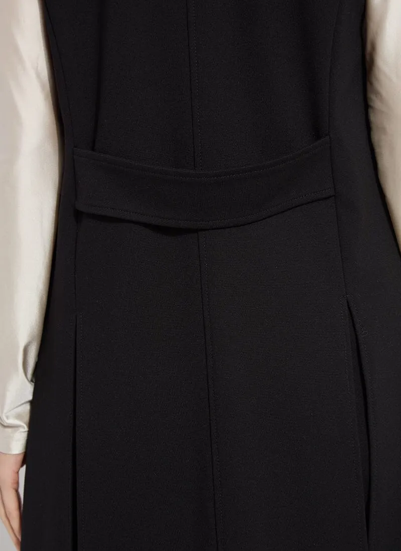Denver Ponte Sleeveless Coat | Black