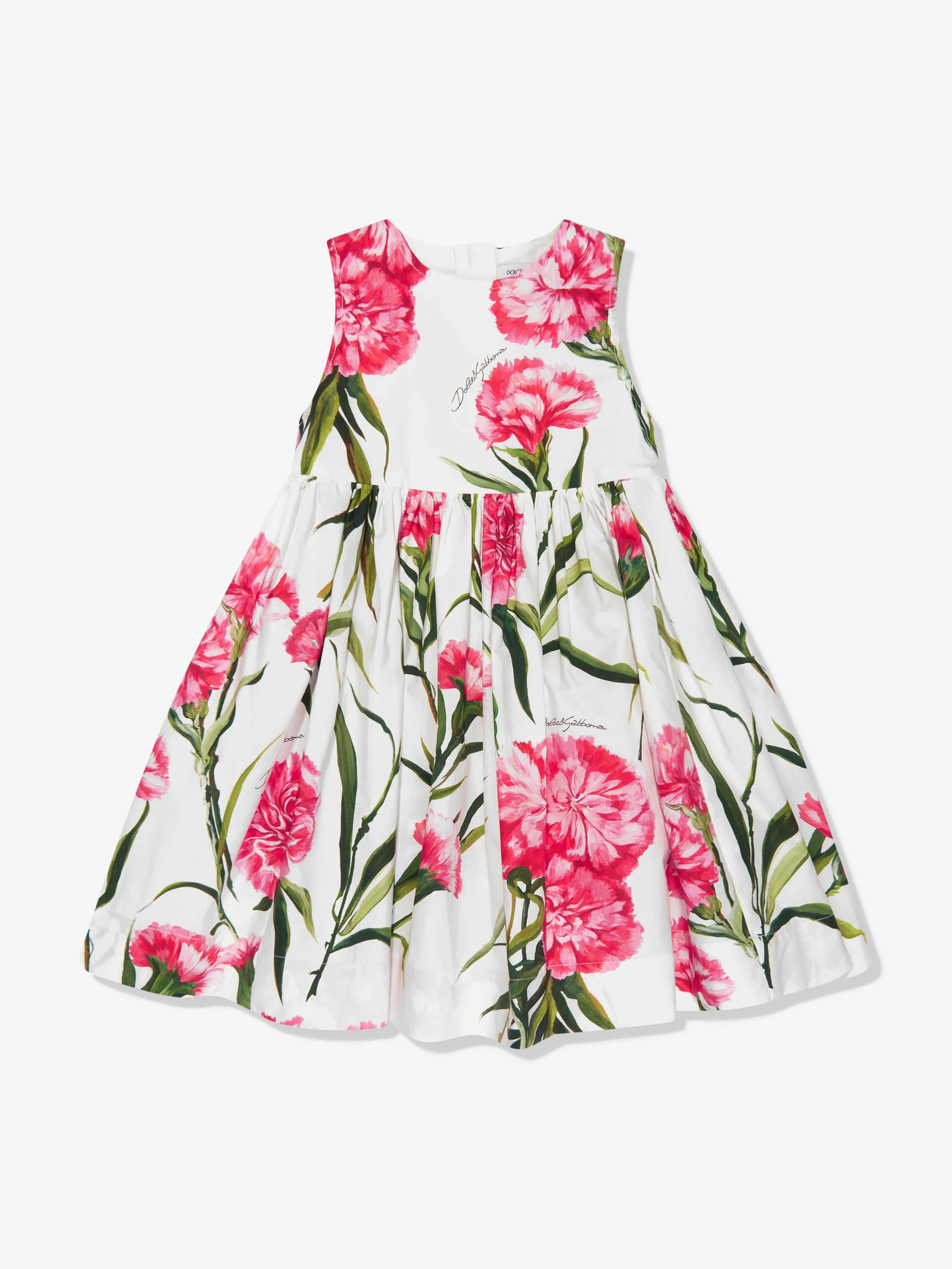 Dolce & Gabbana Baby Girls Sleeveless Carnation Dress in White