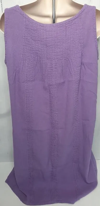 Dress-Short-Sleeveless With Pleats-Purple-Women's-S1202
