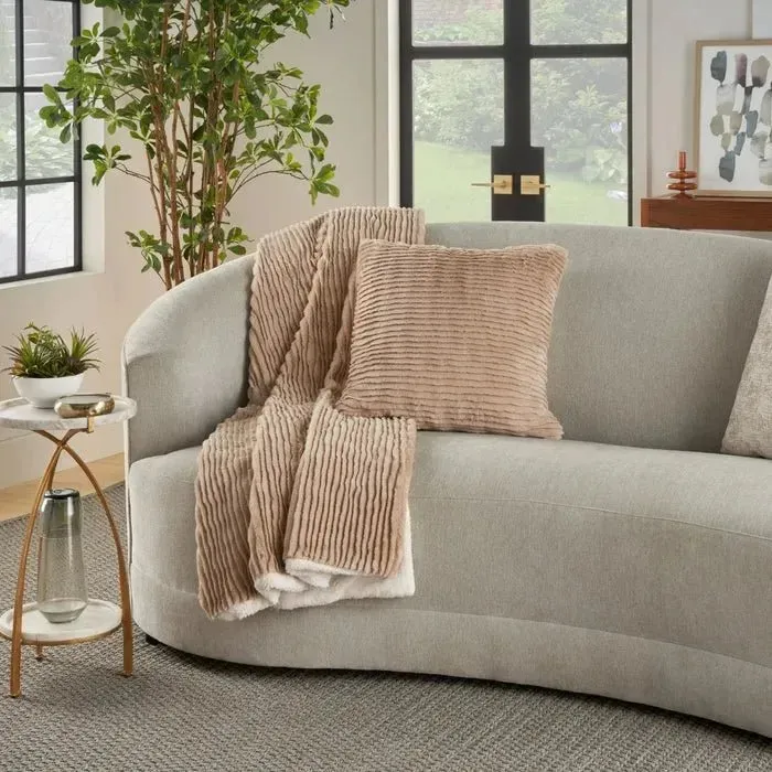 Faux Fur RD639 Beige Throw Blanket