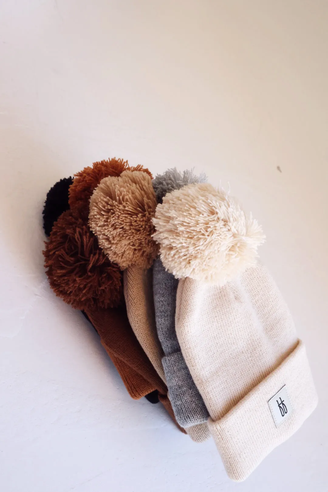 Forever French Pom Top Knit Beanie - Oatmeal