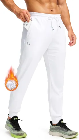 G Gradual Men's Fleece Joggers with Zipper Pockets Winter Warm Pants Water Resistant Athletic Workout Gym Sweatpants for Men
