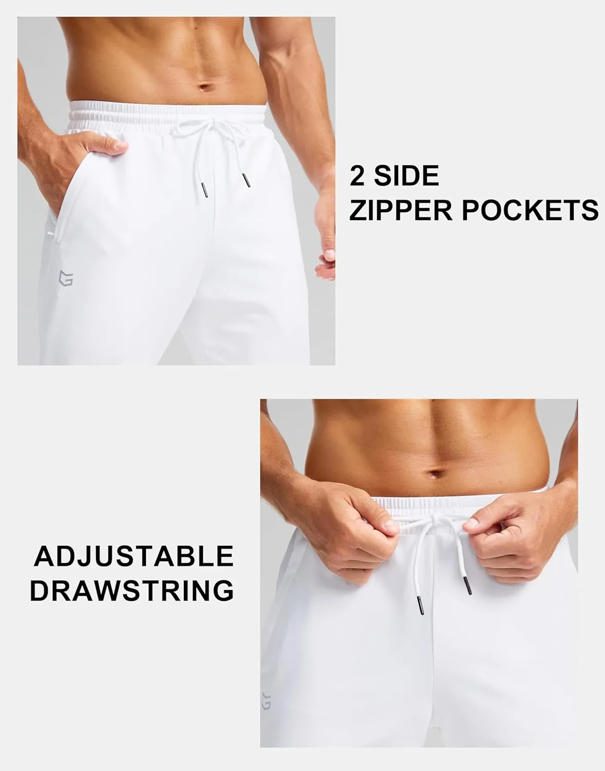 G Gradual Men's Fleece Joggers with Zipper Pockets Winter Warm Pants Water Resistant Athletic Workout Gym Sweatpants for Men