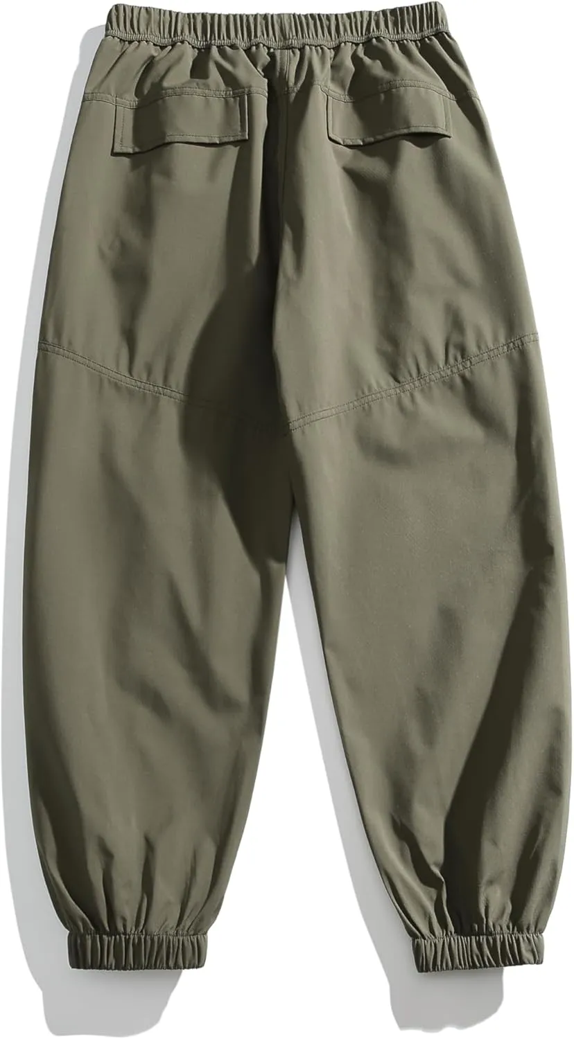 G-STONE Outdoor Hiking Cargo Pants for Men with Elastic Waistband Combat Pant Breathable Waterproof Lightweight Trousers