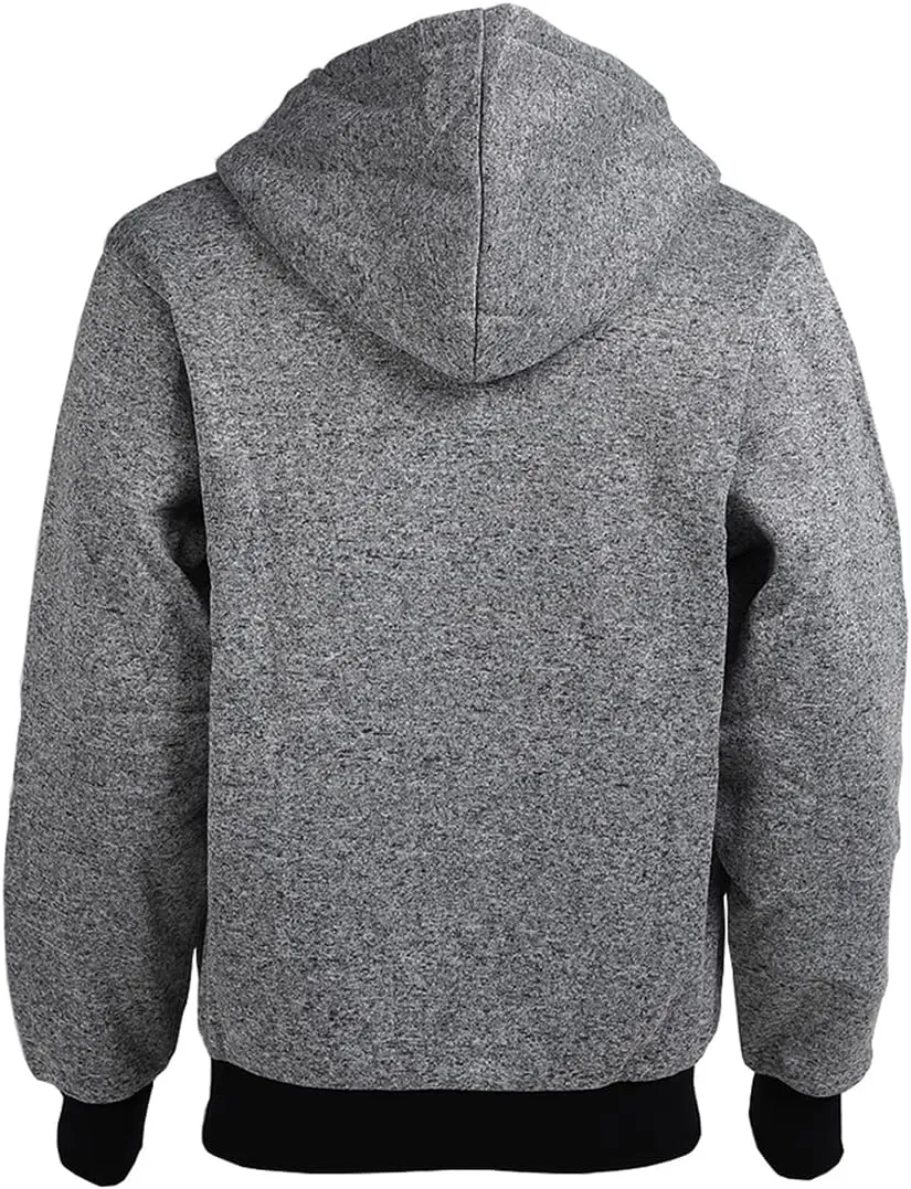 Gary Com Heavyweight Sherpa Hoodies for Men, Thick Fleece Lined Full Zip Up Winter Warm Sweatshirts Work Jackets