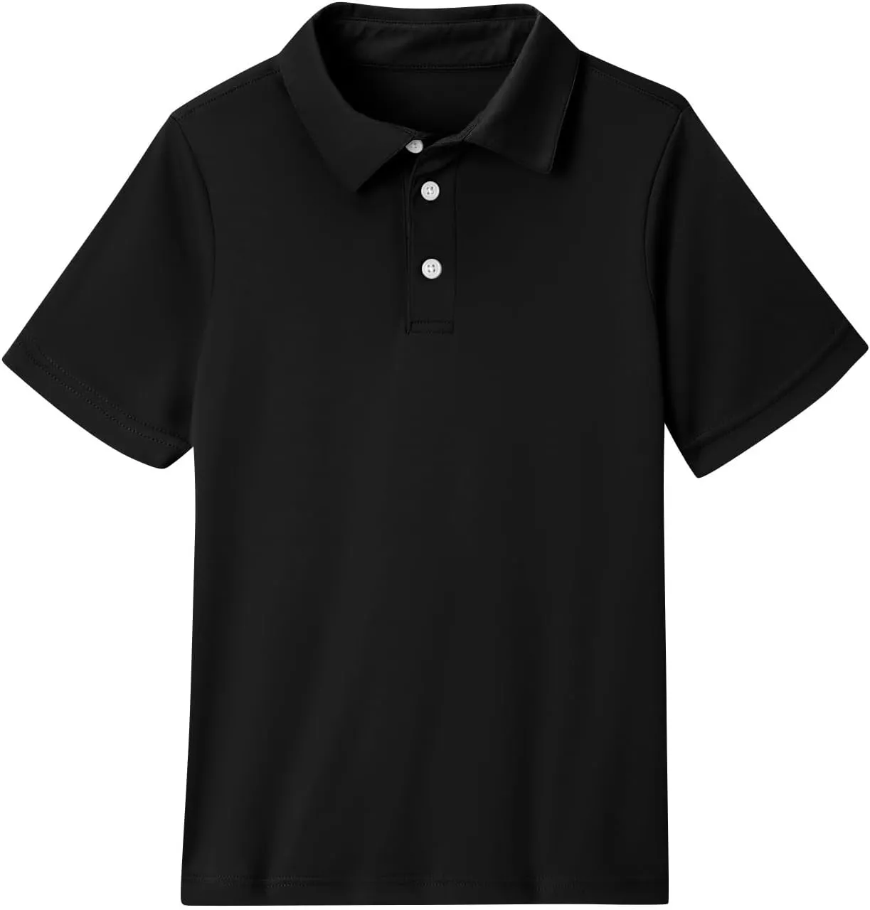 Girls' School Uniform Short Sleeve Polo Shirt Button Closure Shirts
