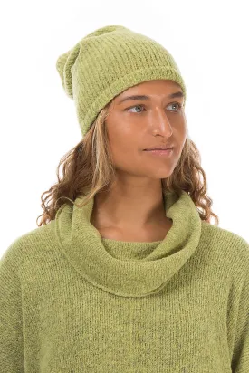 Golden Lime Wool Beanie Hat