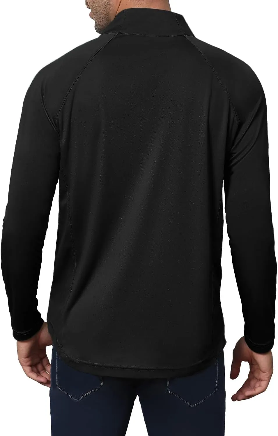 Golf Shirts for Men - Long Sleeve Performance Solid Moisture Wicking Polo Shirt with Zipper