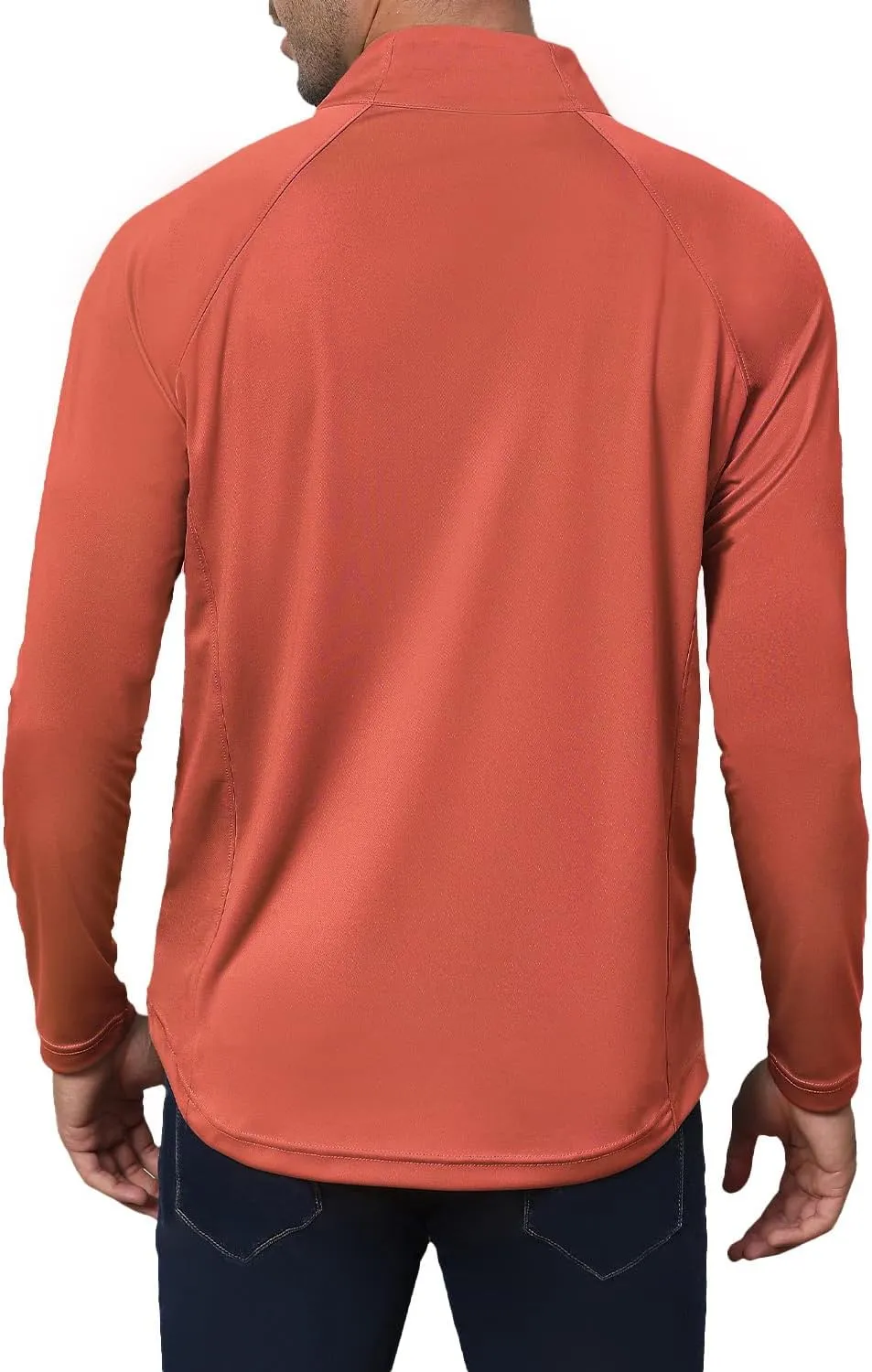Golf Shirts for Men - Long Sleeve Performance Solid Moisture Wicking Polo Shirt with Zipper