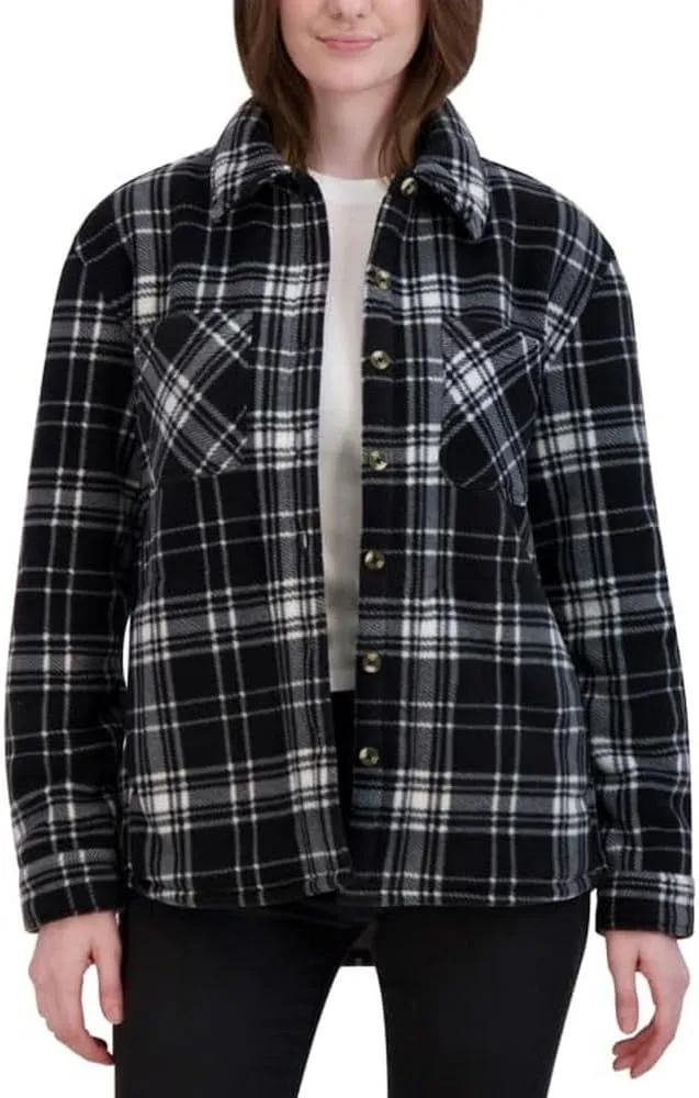 HFX Women's Fully Lined Soft and Cozy Plush Fleece Shacket