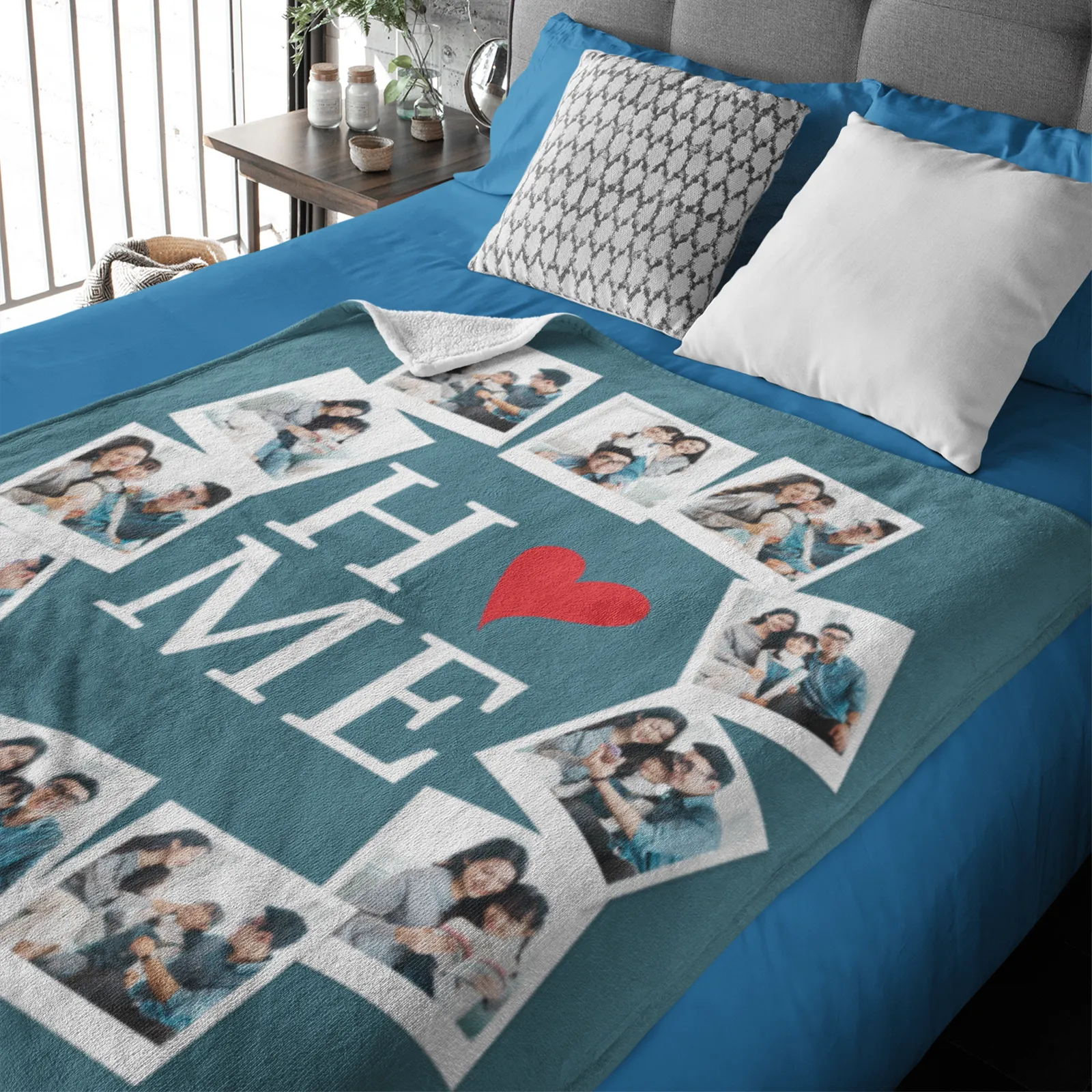 Home Collage Premium Fleece Photo Blanket