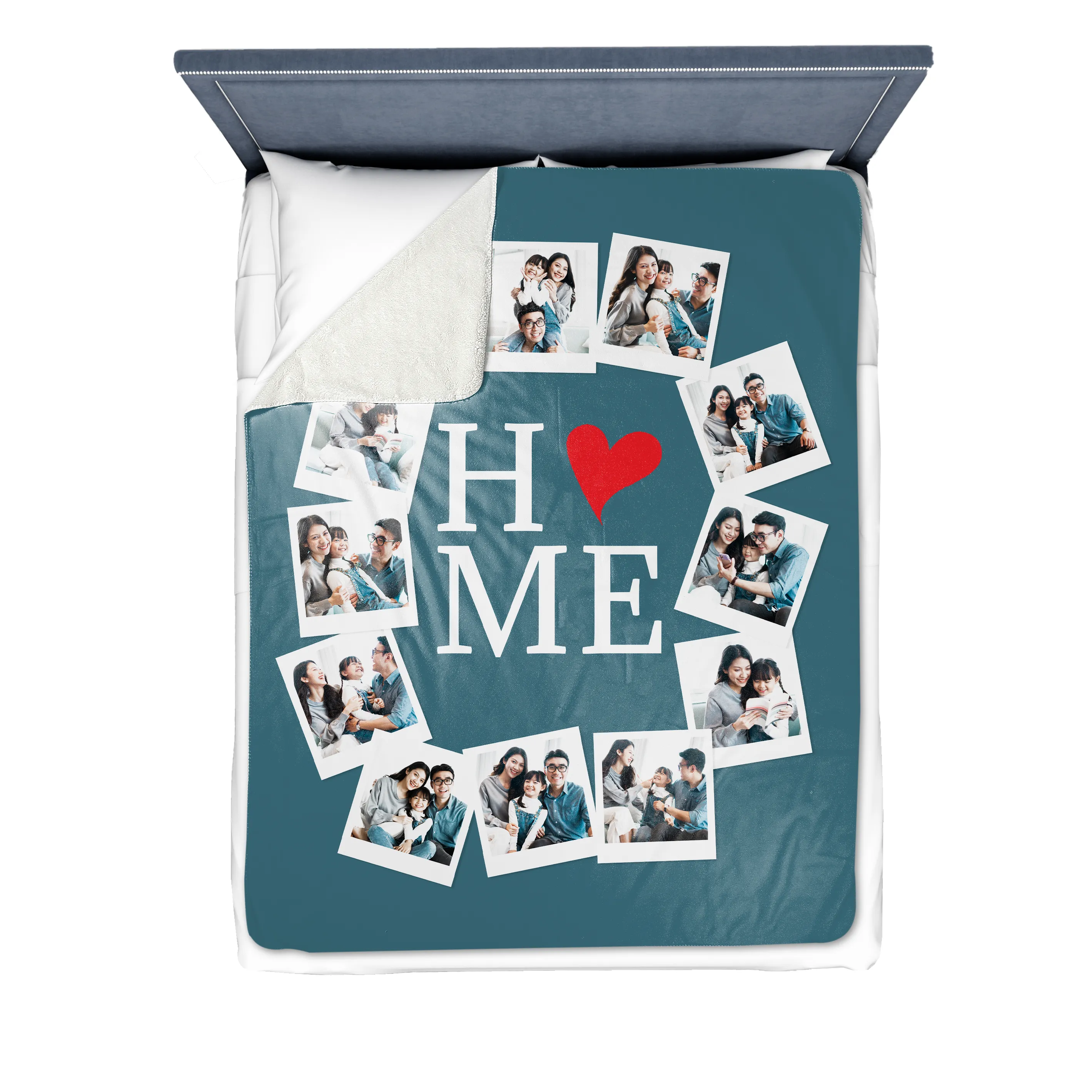 Home Collage Premium Fleece Photo Blanket