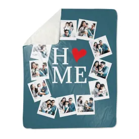 Home Collage Premium Fleece Photo Blanket