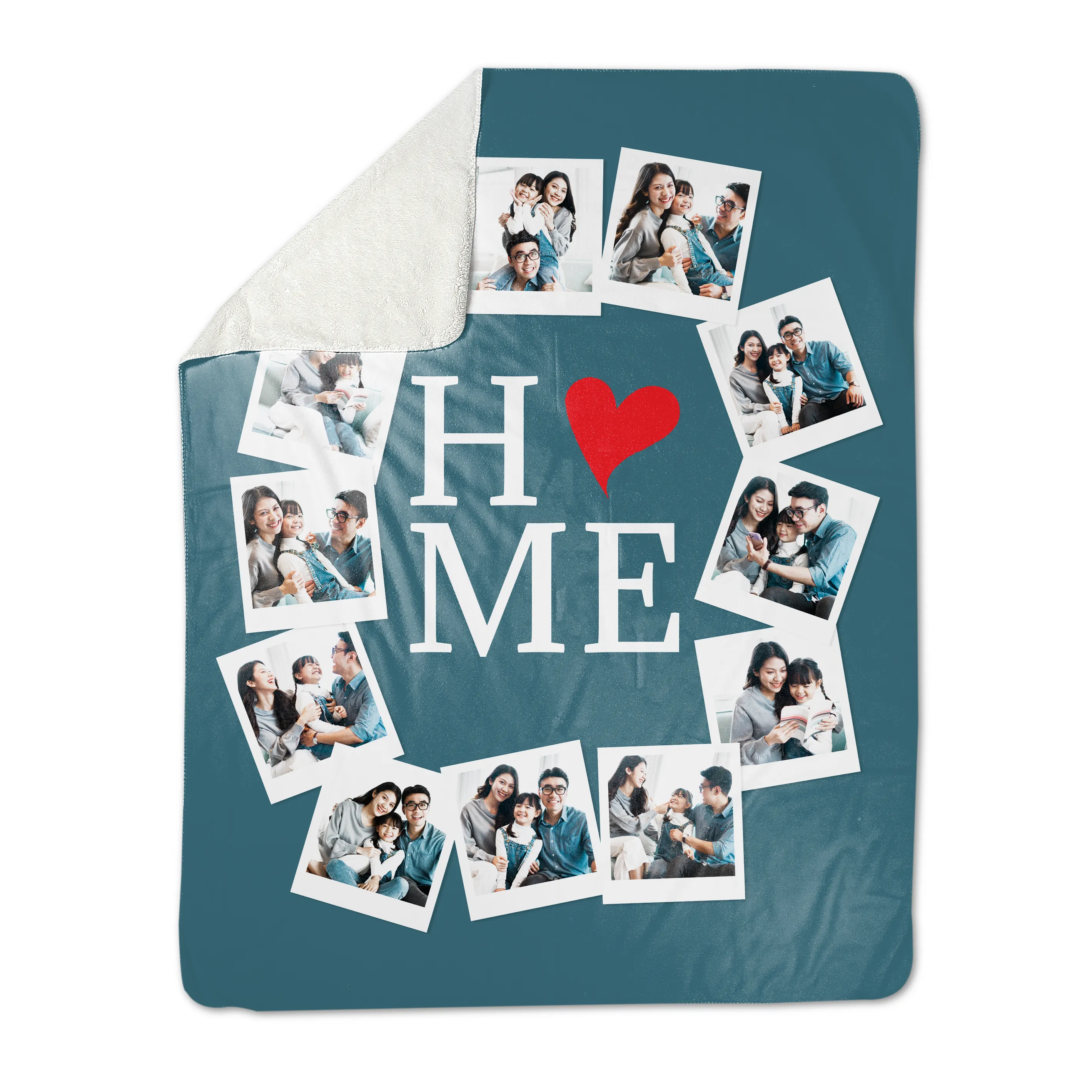 Home Collage Premium Fleece Photo Blanket
