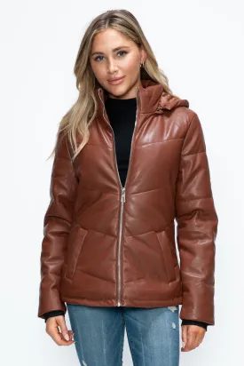 How Dare U Brandy Puffer Women Jacket Pocketed Zip with Removable Hood