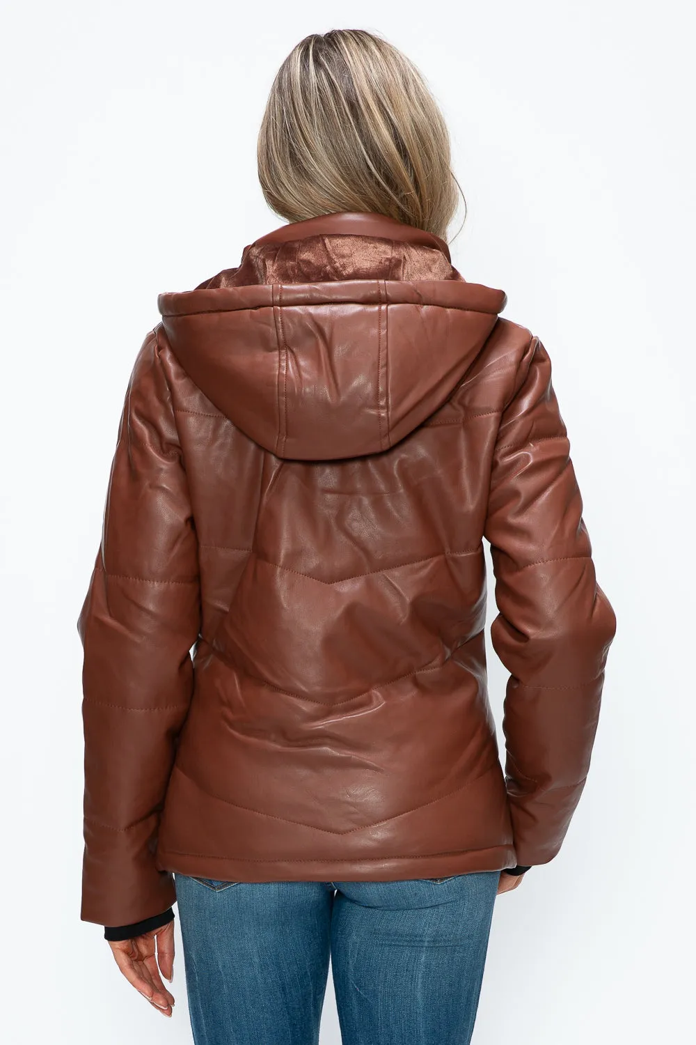 How Dare U Brandy Puffer Women Jacket Pocketed Zip with Removable Hood