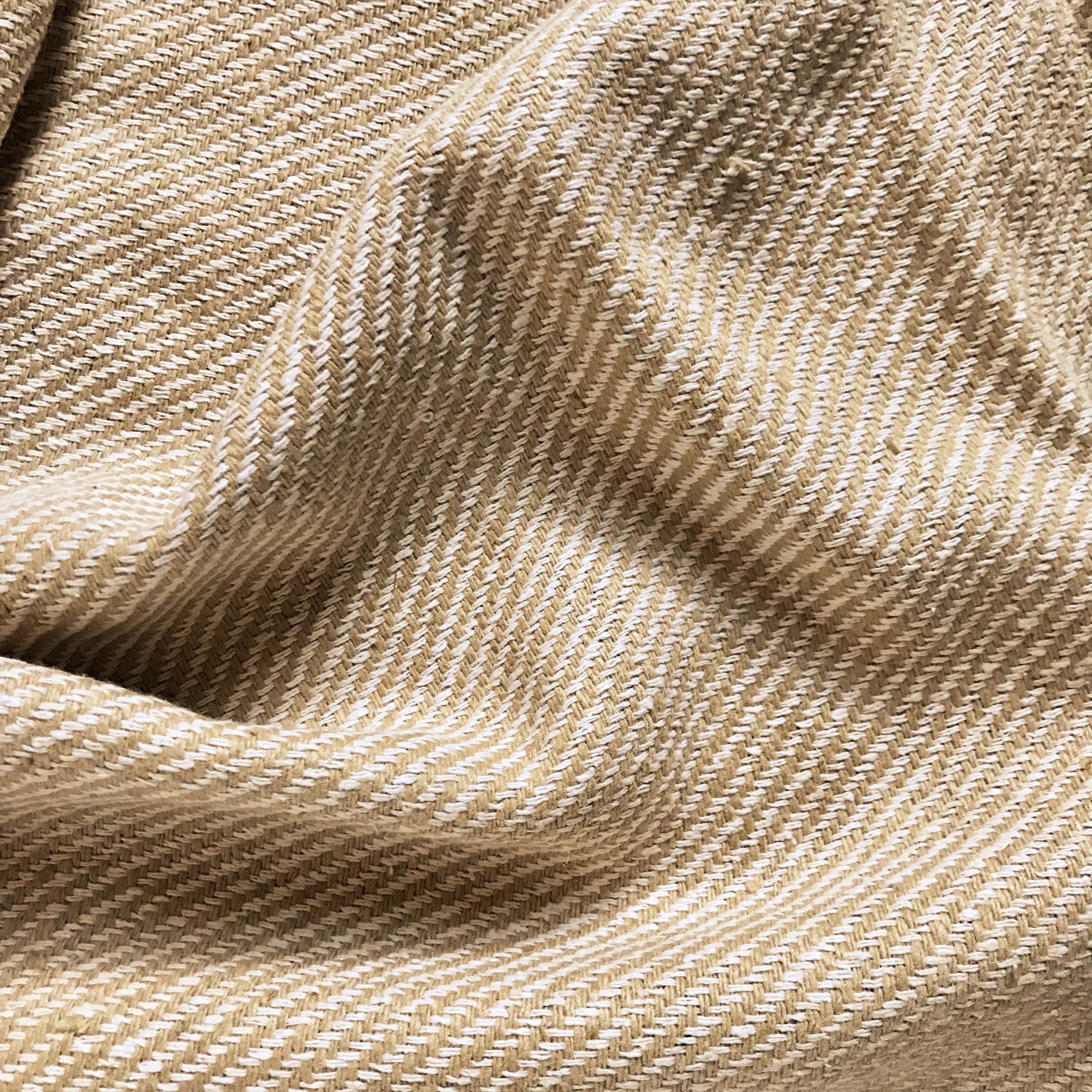 Ivory and Tan Luxury Woven Upholstery Fabric 54"
