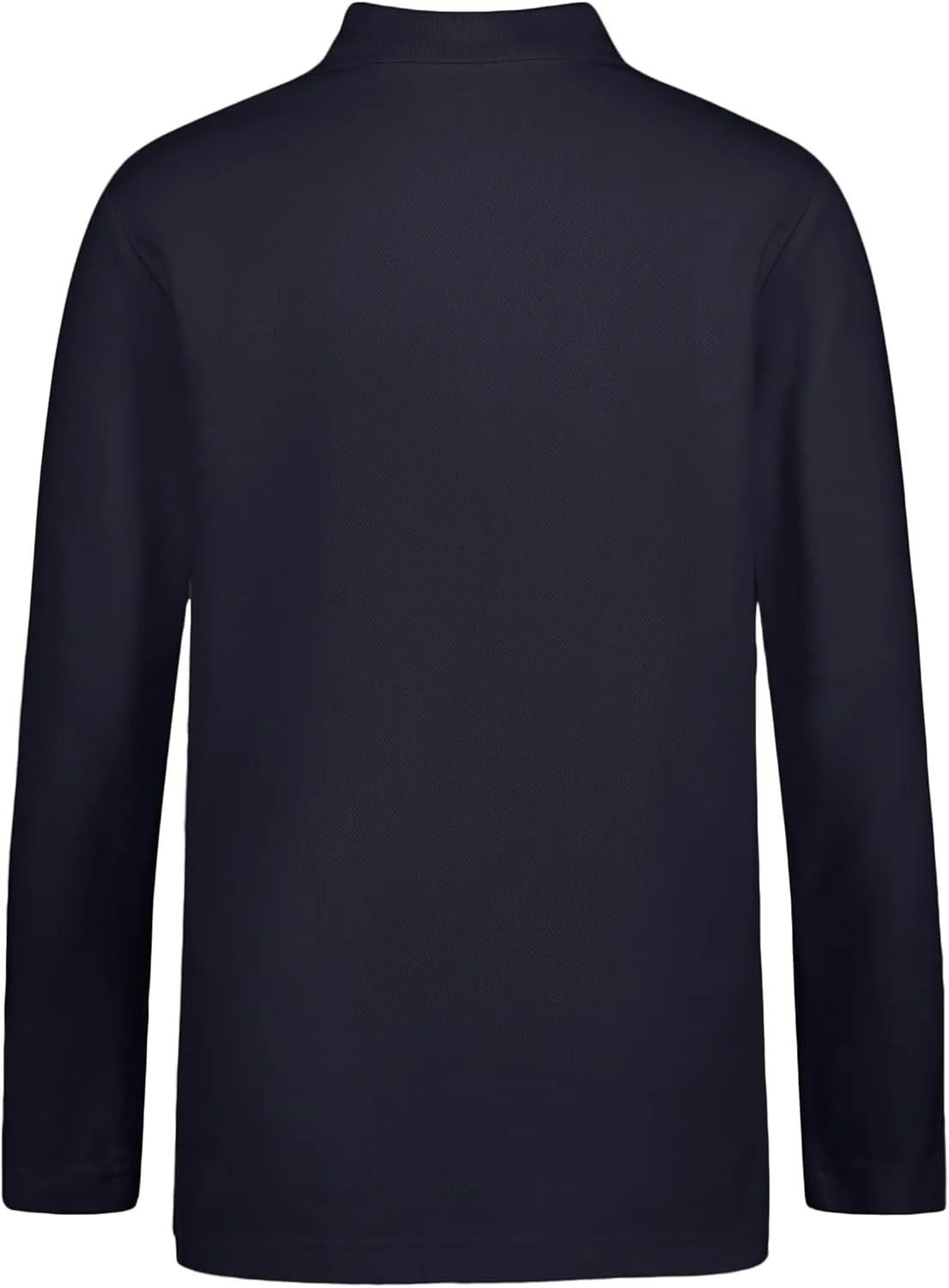 IZOD Boys' School Uniform Adaptive Long Sleeve Polo Shirt, Velcro Closure & Faux Buttons, Comfortable Pique Fabric