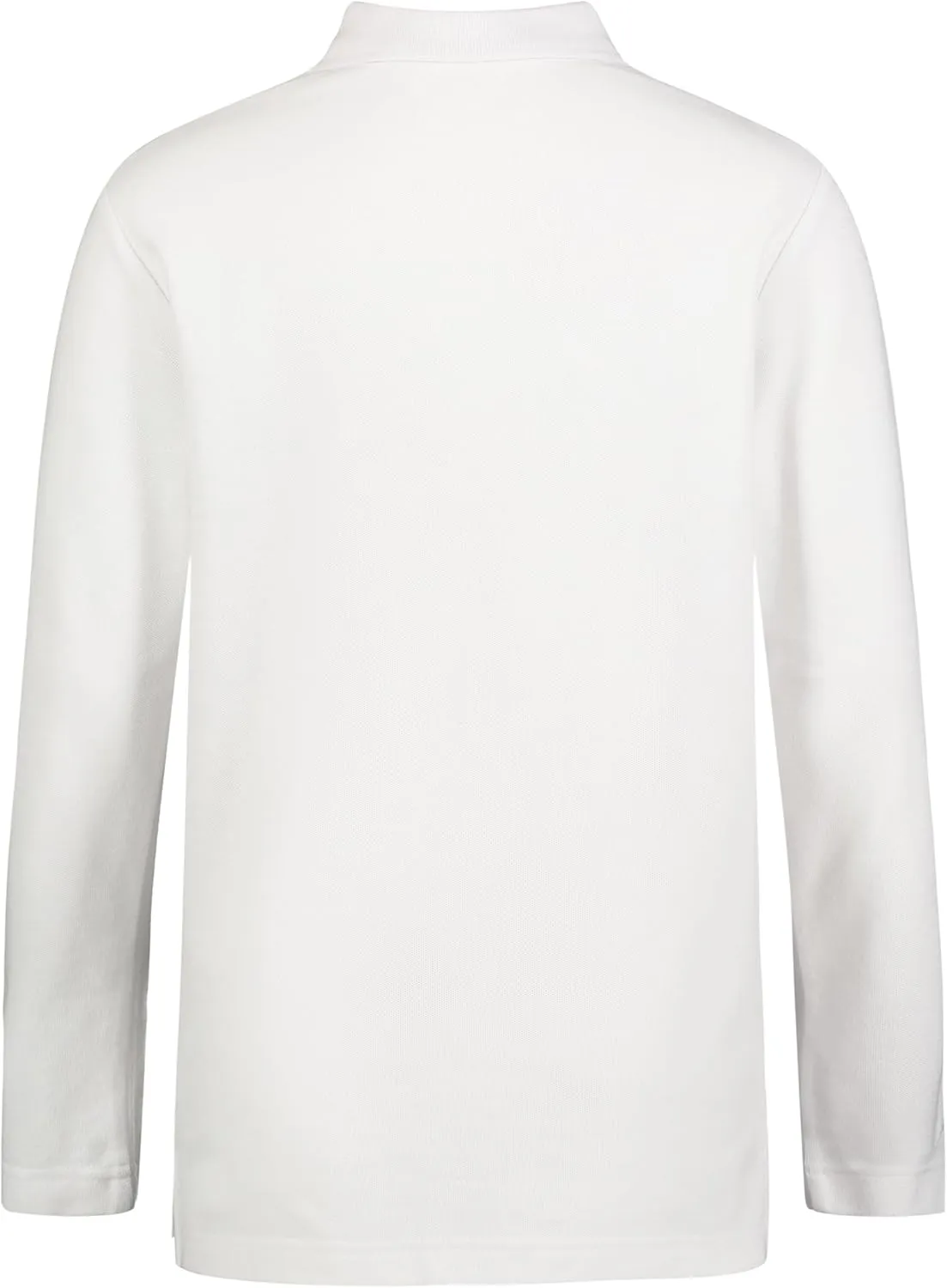IZOD Boys' School Uniform Adaptive Long Sleeve Polo Shirt, Velcro Closure & Faux Buttons, Comfortable Pique Fabric