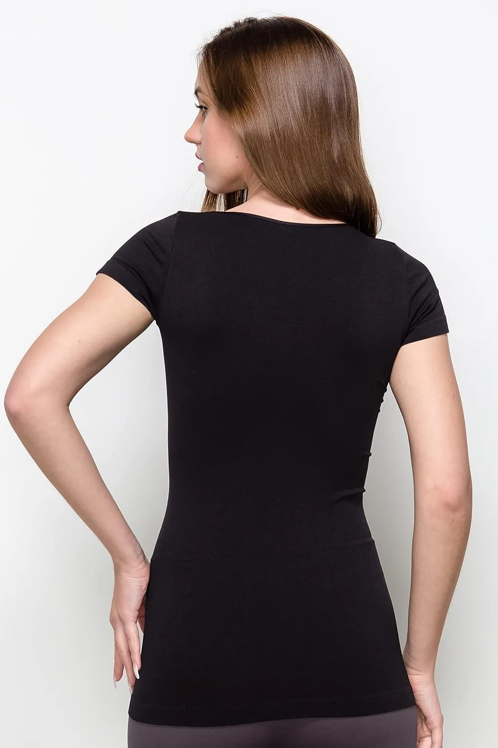 Kurve Scoop Neck Cap Sleeve Seamless Top, UV Protective Fabric UPF 50  (Made with Love in The USA)