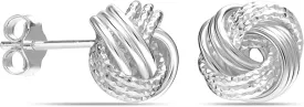LeCalla 925 Sterling Silver Love-Knot Earring Stud Jewelry Italian Design Lightweight Twisted Love Knot Stud Earrings for Women