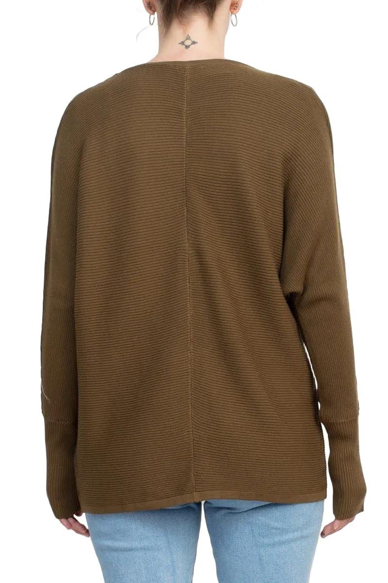Lissy Crew Neck Open Front Long Sleeve Knit Cardigan