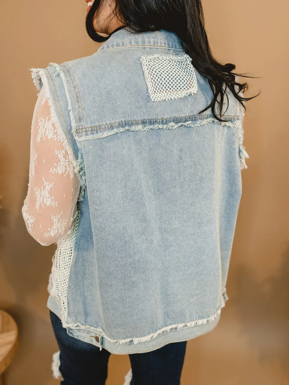 Looking For The One Crochet & Denim Vest