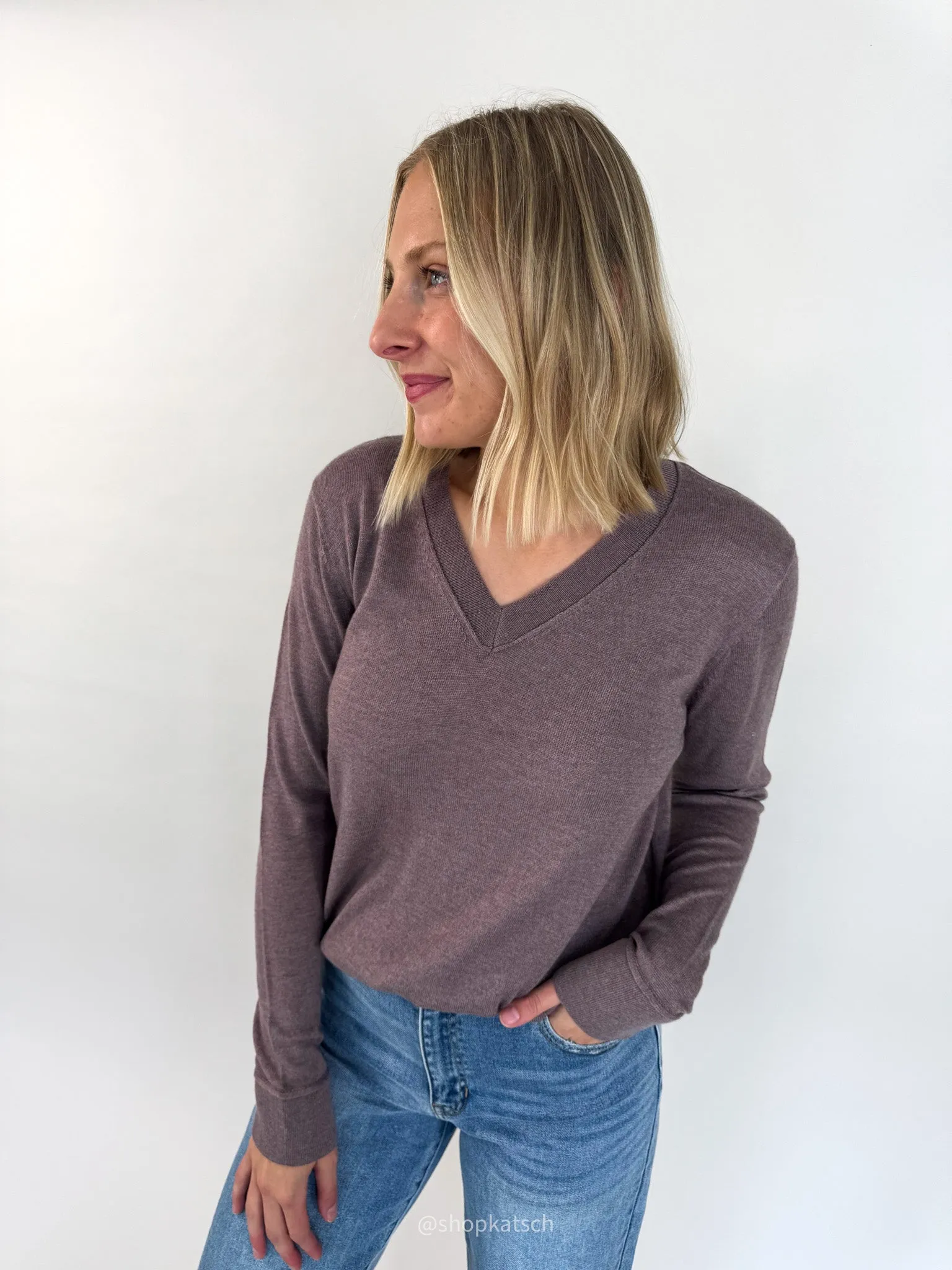 Lydia Varsity V-Neck Sweater
