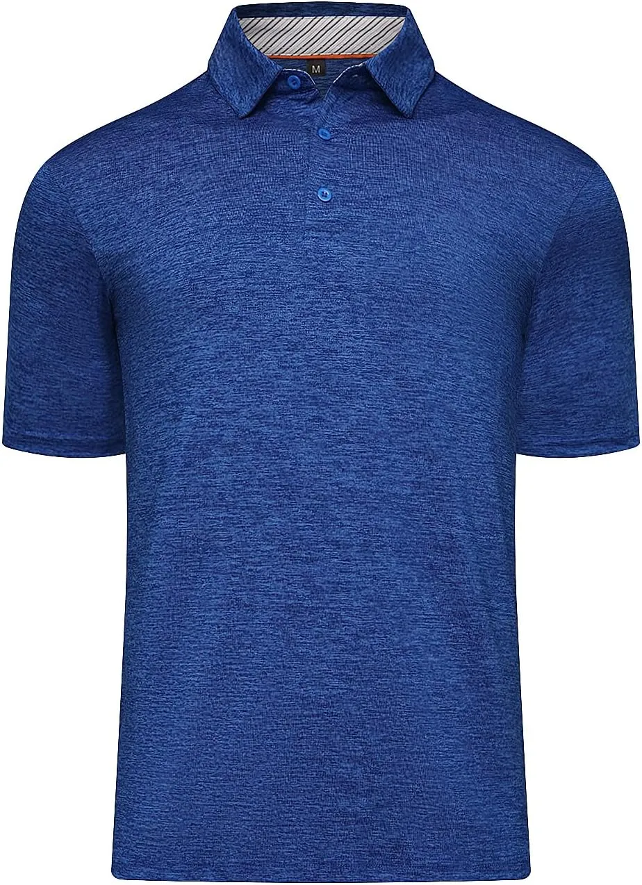 Men's Polo Shirt Performance UPF 50  Sun Protection Quick Dry Lightweight Breathable Golf Short Sleeve